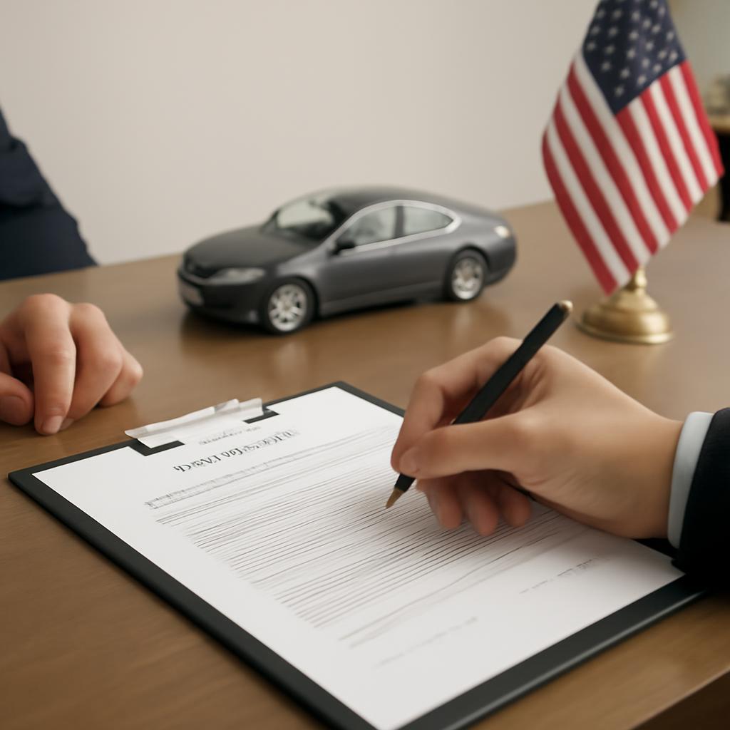 Подписание договора купли-продажи автомобиля для государственной закупки