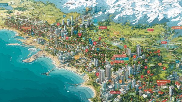 Карта районов Сочи с указанием цен на жилье