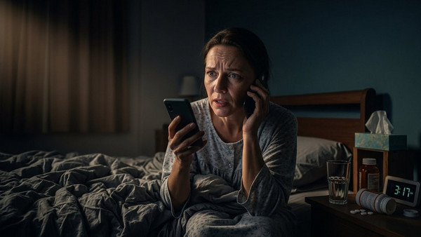 Женщина звонит ночью