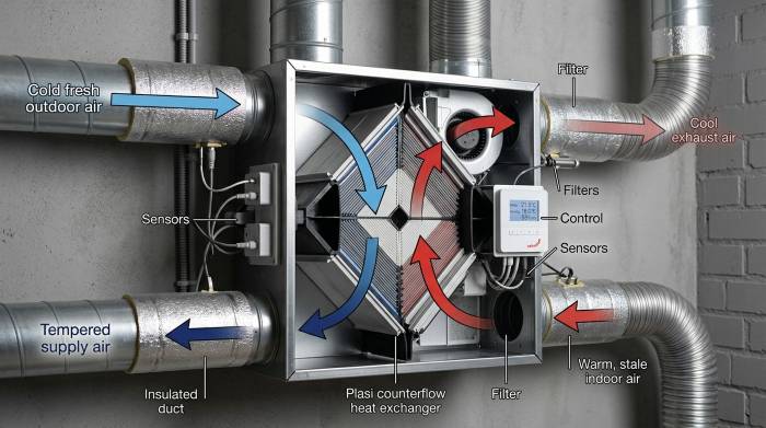 Принцип работы рекуператора в вентиляционной системе